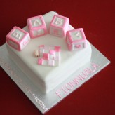 Baby shower blocks cake