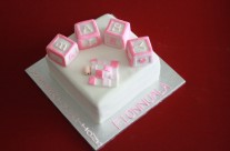 Baby shower blocks cake